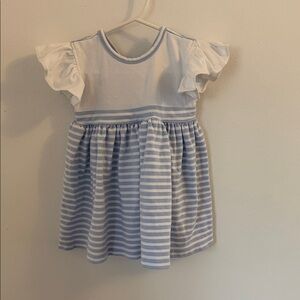 Squiggles by Charlie - Striped Blue and White Baby Dress